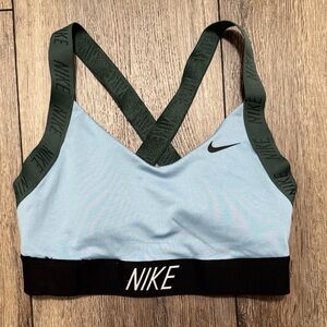 Nike Women's Swim Top - Light Blue and Dark Green